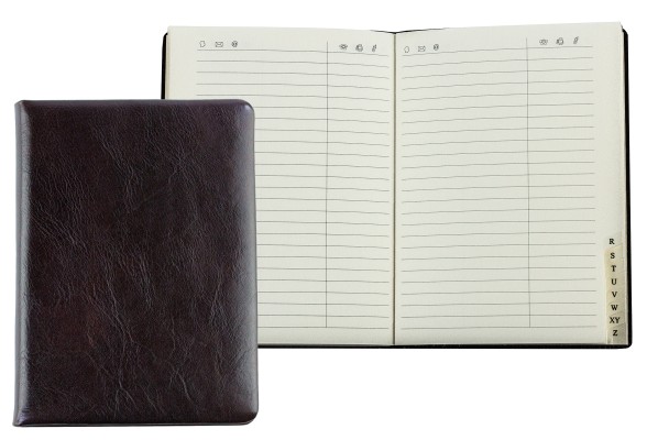 Adressbuch DIN A6 (gebunden) PREMIUM LEDER VINTAGE marronebraun