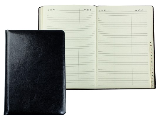 Adressbuch DIN A5 (gebunden) | Echtleder | VINTAGE schwarz