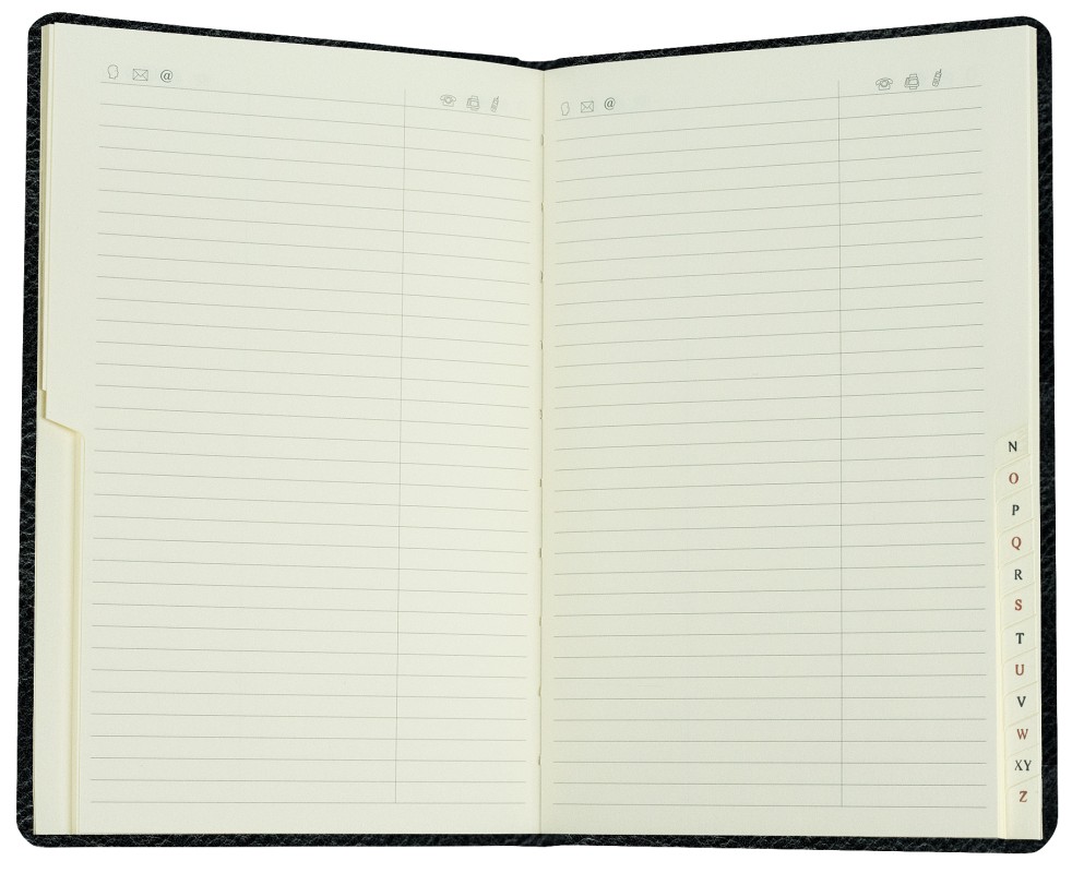 Adressbuch DIN A5 (gebunden) | Echtleder | VINTAGE schwarz