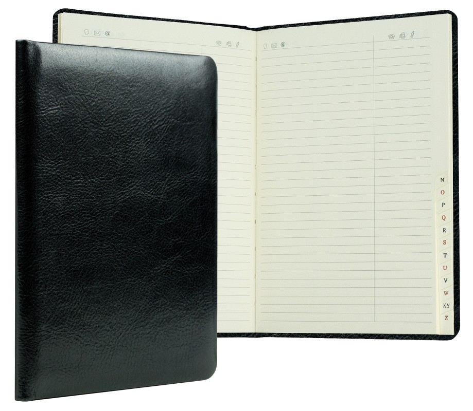 Adressbuch DIN A5 (gebunden) | Echtleder | VINTAGE schwarz