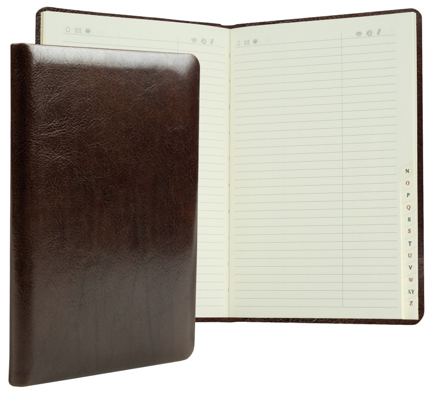 Adressbuch DIN A5 (gebunden) | Echtleder | VINTAGE dunkelbraun