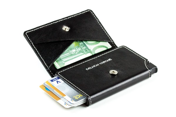 Slim Wallet Cardprotector mit RFID Schutz in PREMIUM LEDER VINTAGE schwarz