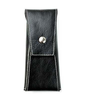Schreibgeräteetui mit Druckknopfverschluß PREMIUM LEDER VINTAGE schwarz