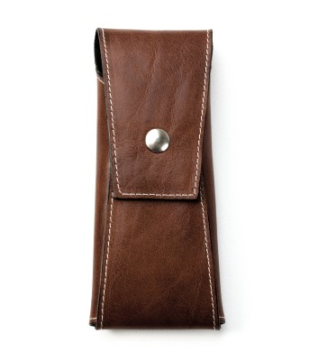 Schreibgeräteetui mit Druckknopfverschluß PREMIUM LEDER VINTAGE marronebraun