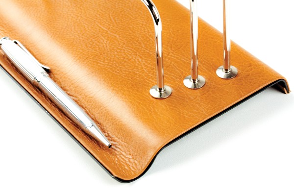 Briefständer mit Stifteablage PREMIUM LEDER VINTAGE Anilin cuoiobraun