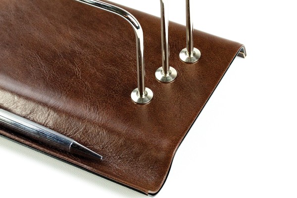 Briefständer mit Stifteablage PREMIUM LEDER VINTAGE Anilin marronebraun