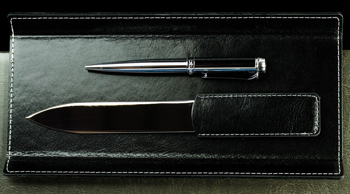 Brieföffner PREMIUM LEDER VINTAGE schwarz