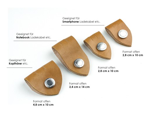 Kabel Organizer Set - Kabelbinder 4-teilig PREMIUM LEDER VINTAGE cuoiobraun