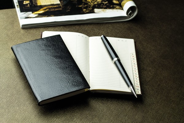 Adressbuch Pocket Format (gebunden) | Echtleder | VINTAGE schwarz