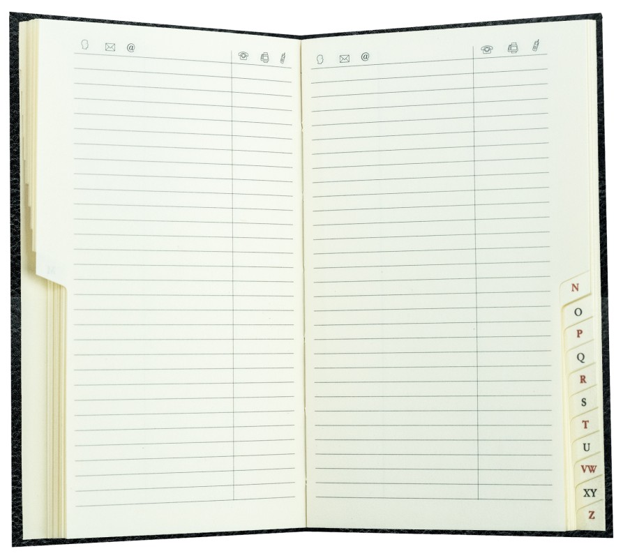 Adressbuch Pocket Format (gebunden) | Echtleder | VINTAGE schwarz