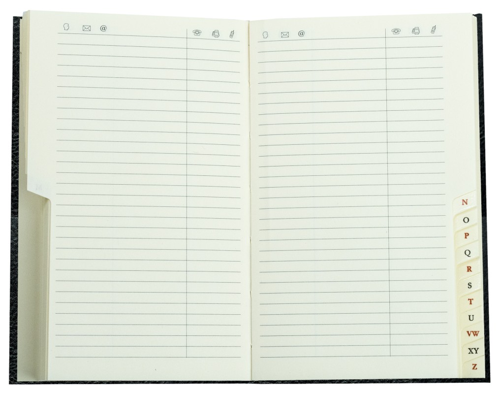 Adressbuch Pocket Format (gebunden) | Echtleder | VINTAGE schwarz