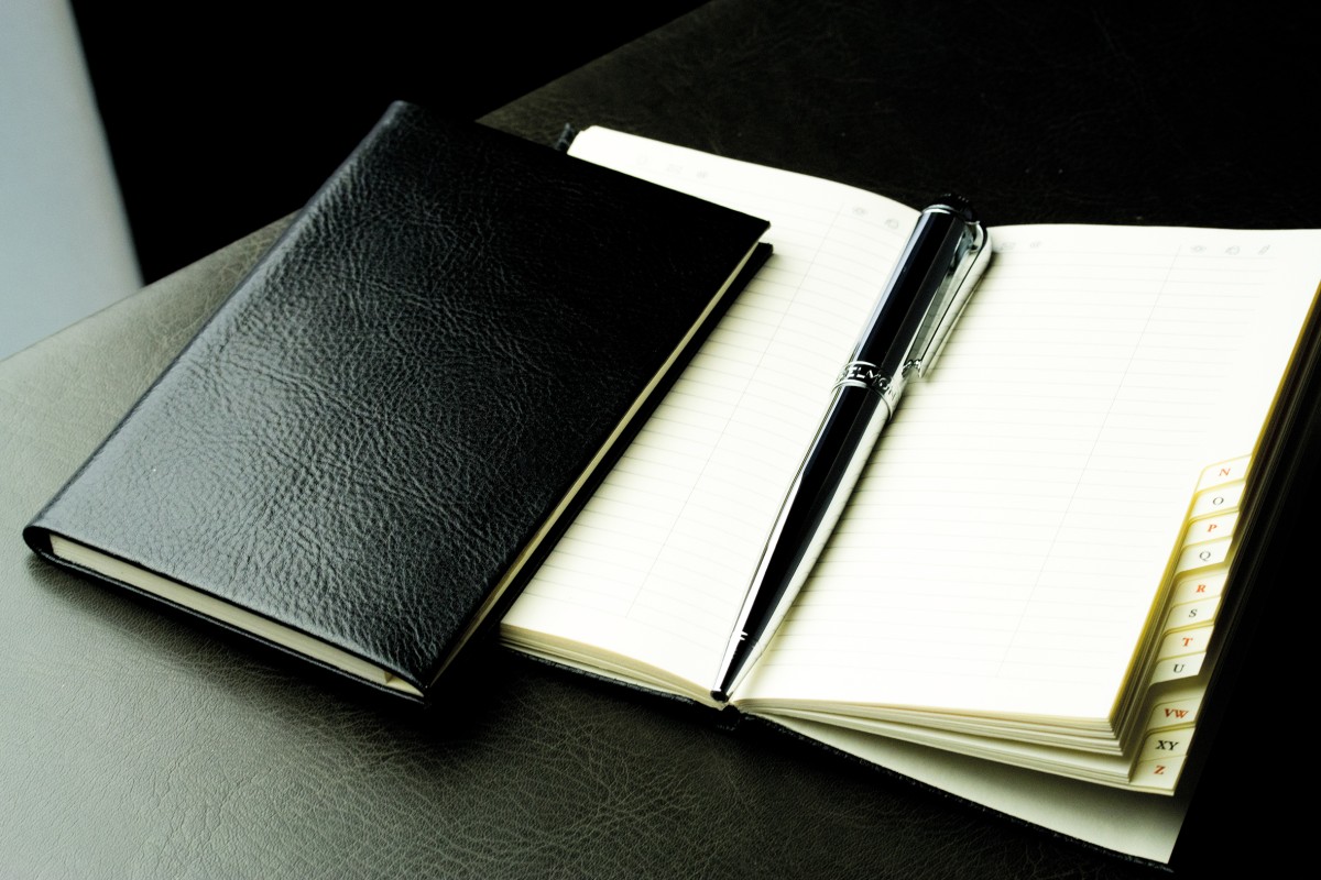 Adressbuch Pocket Format (gebunden) | Echtleder | VINTAGE schwarz