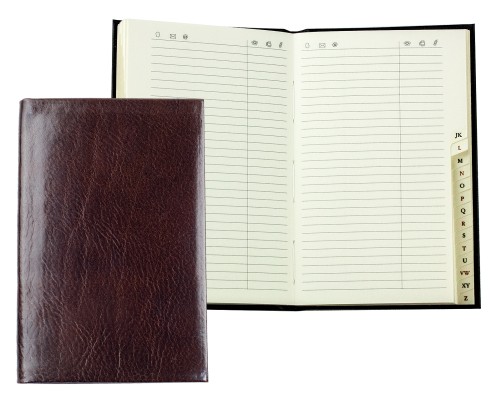 Adressbuch Pocket Format (gebunden) | Echtleder | VINTAGE dunkelbraun