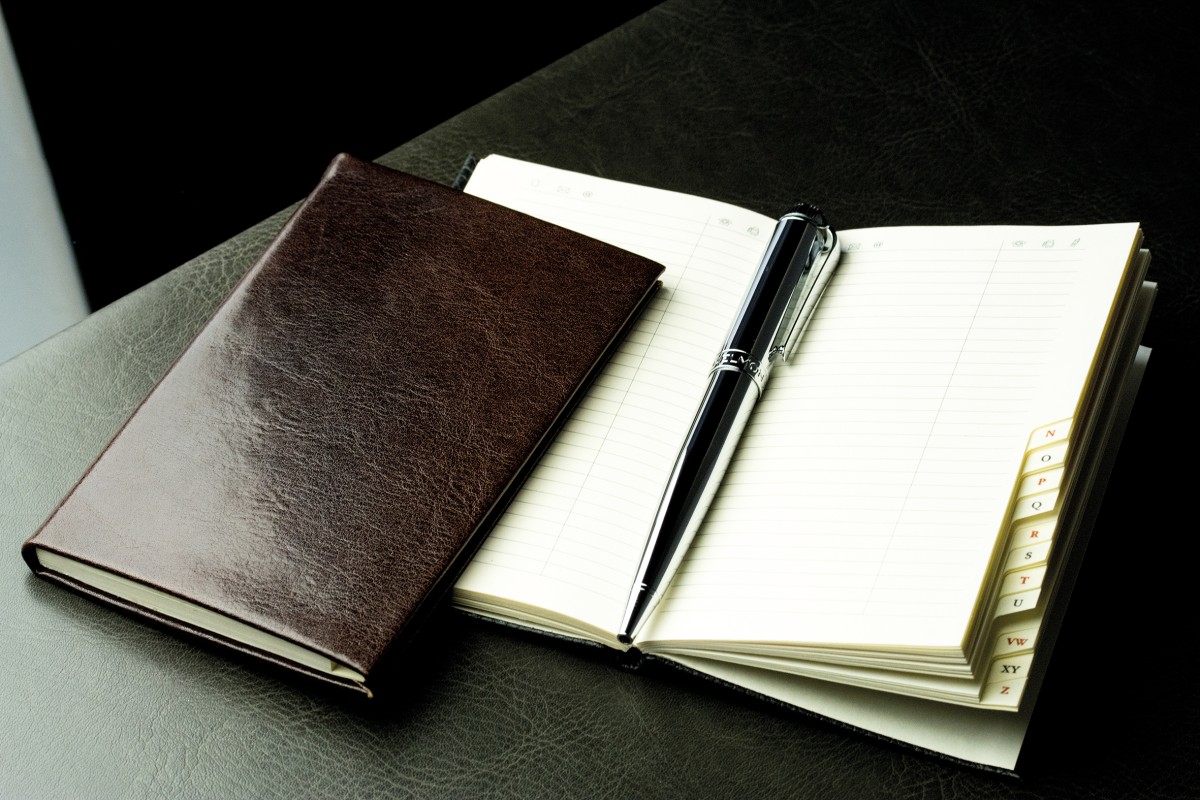 Adressbuch Pocket Format (gebunden) | Echtleder | VINTAGE dunkelbraun