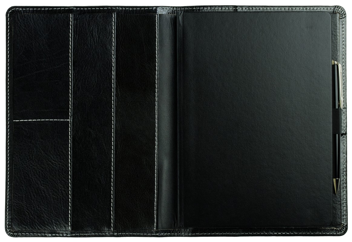 Kalenderbuch DIN A5 für das Jahr 2027 PREMIUM LEDER VINTAGE schwarz