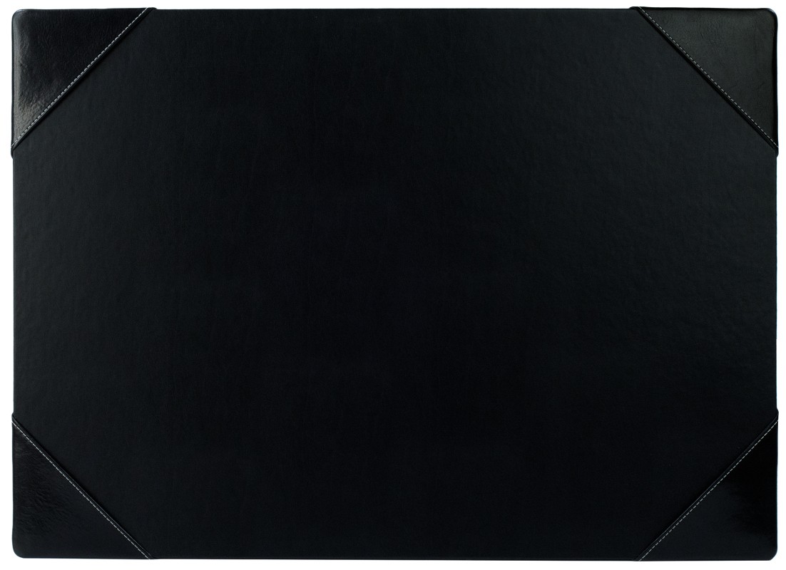 Schreibunterlage mit 4 Ecken + Papierblock PREMIUM LEDER VINTAGE schwarz