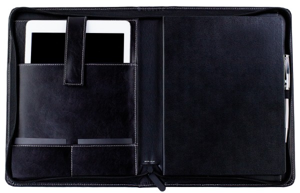 RV-Notizbuch mit Tablet Computer Fach PREMIUM LEDER VINTAGE schwarz