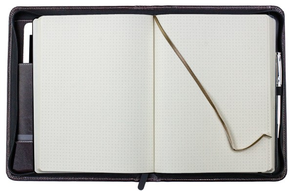 RV-Notizbuch mit Tablet Computer Fach PREMIUM LEDER VINTAGE marronebraun