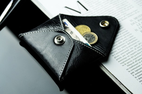 Night Out Wallet / Mini Börse / Kartenetui PREMIUM LEDER VINTAGE schwarz
