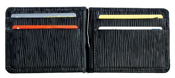 Dollar Clip Börse PREMIUM LEDER MANHATTAN schwarz mit Paglia Narbung - RFID Protected