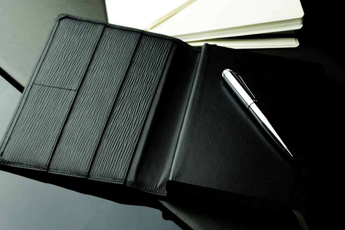 Notizbuch DIN A5 schmal | Echtleder | PAGLIA schwarz