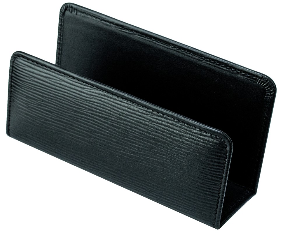 Briefständer PREMIUM LEDER Manhattan schwarz mit PAGLIA Narbung