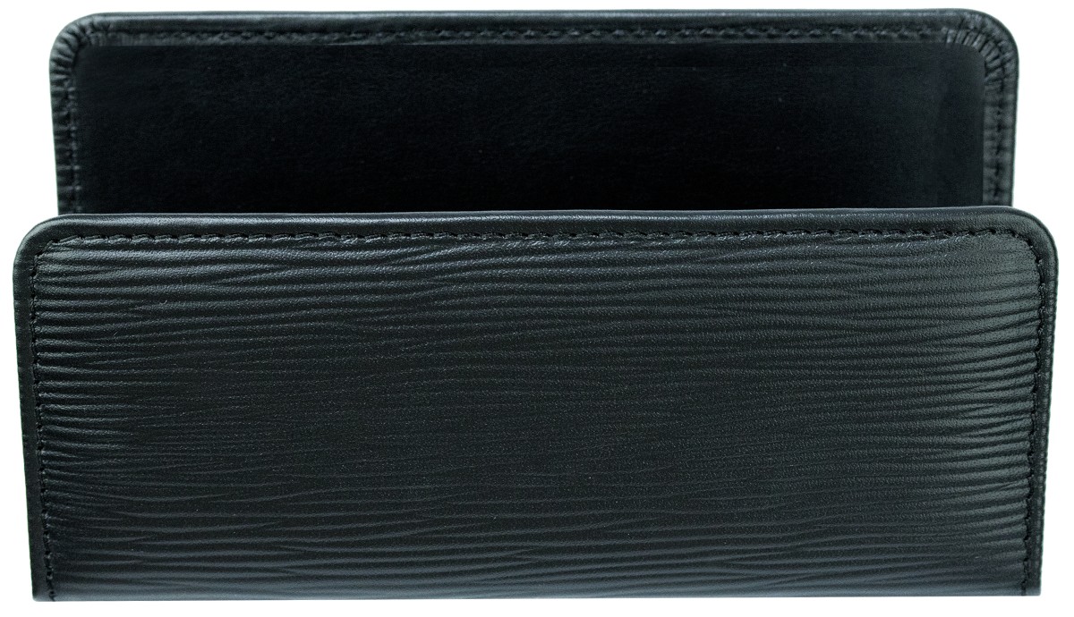 Briefständer PREMIUM LEDER Manhattan schwarz mit PAGLIA Narbung