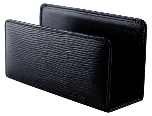 Briefständer PREMIUM LEDER Manhattan schwarz mit PAGLIA Narbung