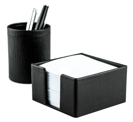 Zettelkasten PREMIUM LEDER MANHATTAN schwarz mit Paglia Narbung