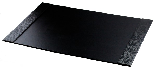 Schreibunterlage mit 2 Seitenleisten PREMIUM LEDER MANHATTAN schwarz mit Paglia Narbung