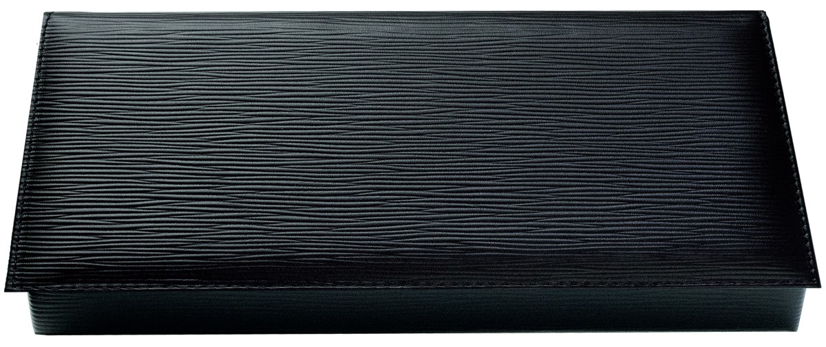 Ablagekasten mit Deckel PREMIUM LEDER MANHATTAN schwarz mit Paglia Narbung