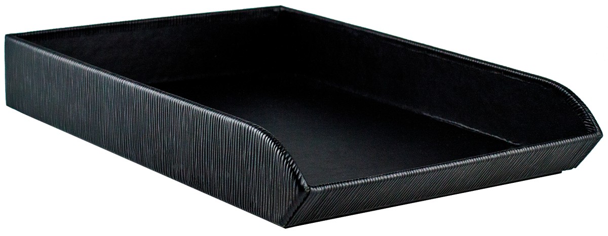Briefablagekasten PREMIUM LEDER MANHATTAN schwarz mit Paglia Narbung