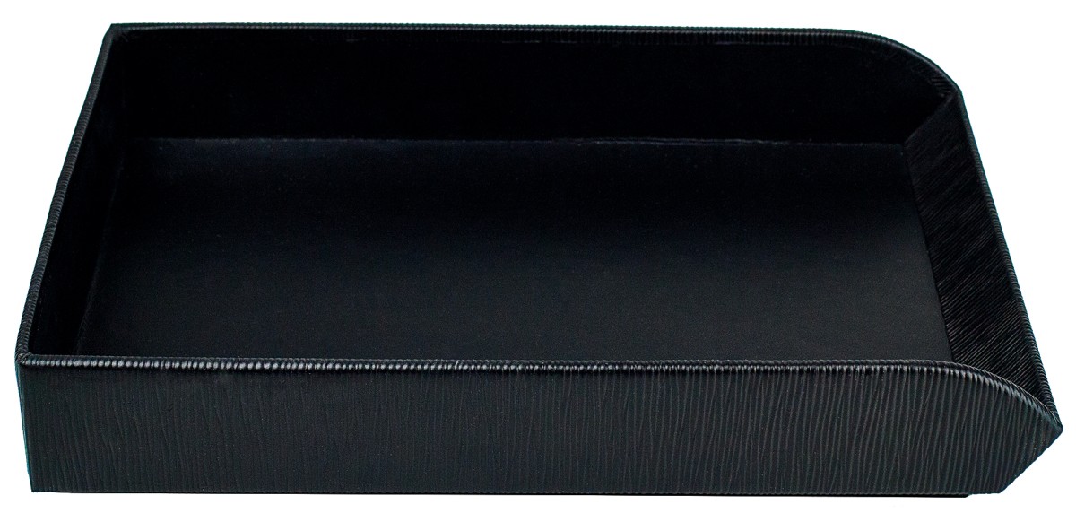 Briefablagekasten PREMIUM LEDER MANHATTAN schwarz mit Paglia Narbung