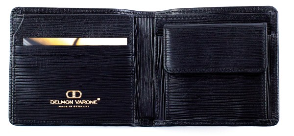 Herrenbörse mit Münz-u. Scheinfach PREMIUM LEDER MANHATTAN schwarz - RFID Protected