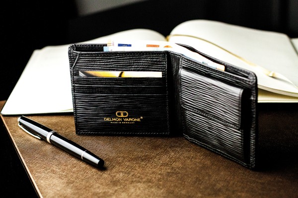 Herrenbörse mit Münz-u. Scheinfach PREMIUM LEDER MANHATTAN schwarz - RFID Protected