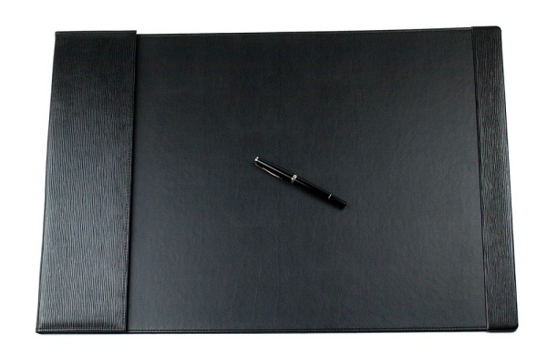 Schreibunterlage 65x45 mit Klappleiste inkl. Block + Kalender 25/26 PREMIUM LEDER Manhattan mit Paglia Narbung