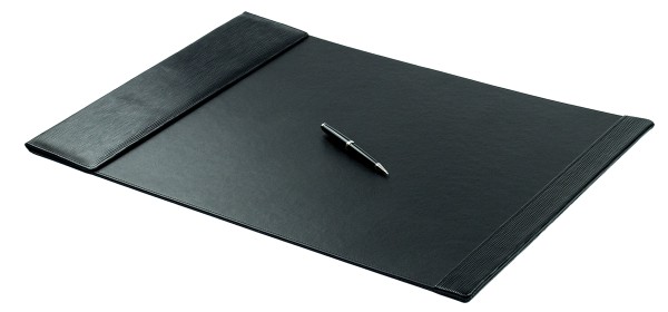 Schreibunterlage 65x45 mit Klappleiste inkl. Block + Kalender 25/26 PREMIUM LEDER Manhattan mit Paglia Narbung