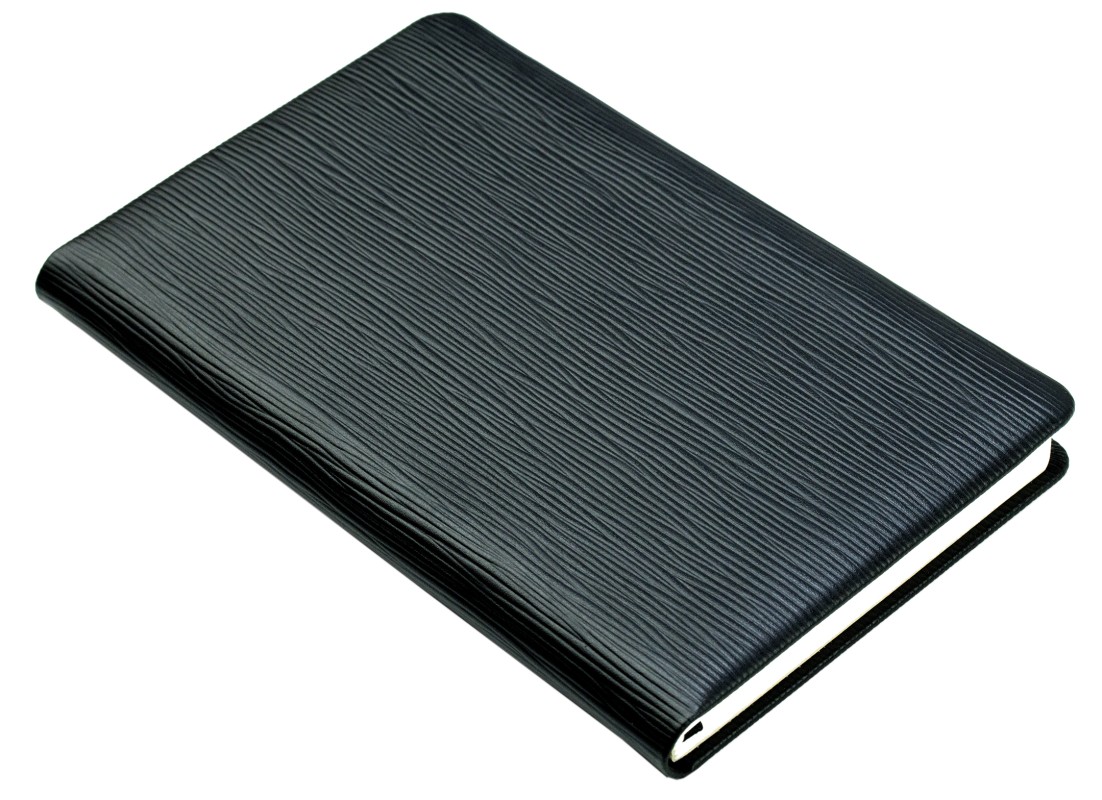 Notizbuch DIN A5 schmal (gebunden) | Echtleder | PAGLIA schwarz