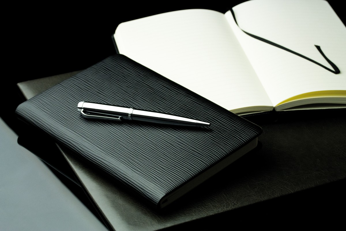 Notizbuch DIN A5 schmal (gebunden) | Echtleder | PAGLIA schwarz