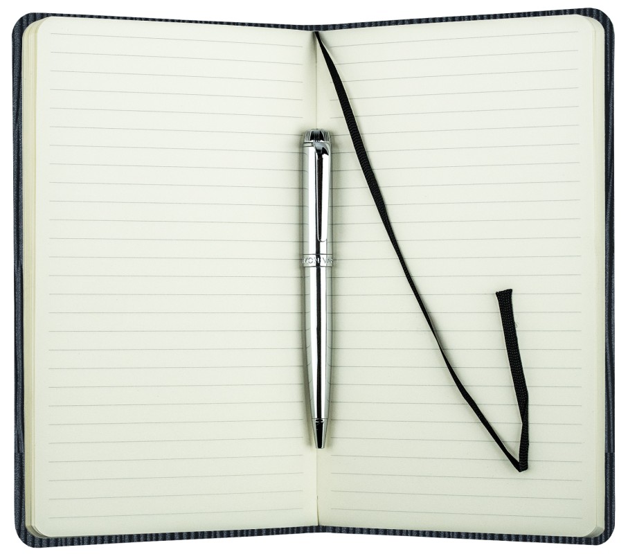 Notizbuch DIN A5 schmal (gebunden) | Echtleder | PAGLIA schwarz