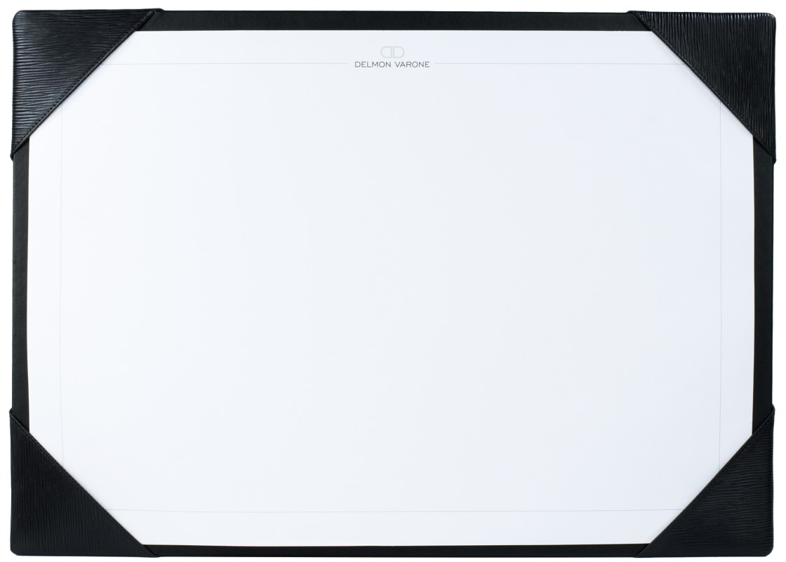 Schreibunterlage mit 4 Ecken + Papierblock PREMIUM LEDER MANHATTAN Paglia schwarz