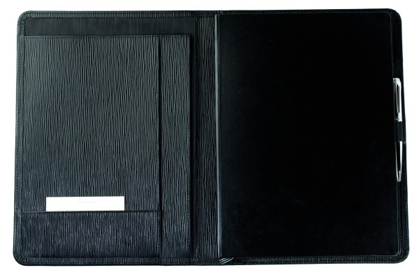 Notizbuch DIN A4+ (auswechselbar) PREMIUM LEDER MANHATTAN Paglia schwarz (genarbt)