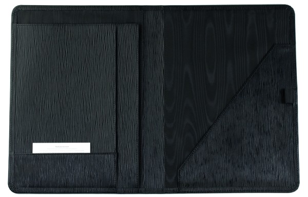 Notizbuch DIN A4+ (auswechselbar) PREMIUM LEDER MANHATTAN Paglia schwarz (genarbt)