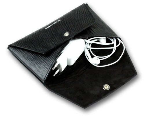 Zubehörtasche SMALL für Macbook & iPad PREMIUM LEDER MANHATTAN schwarz