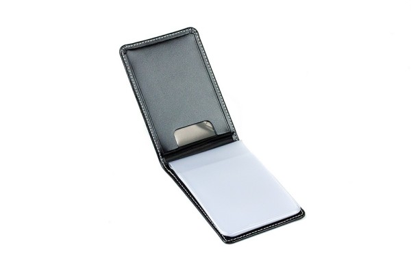 Kartenetui mit 24 Klarsichthüllen CAMBRIDGE Top Grain Rindspaltleder schwarz - RFID Protected