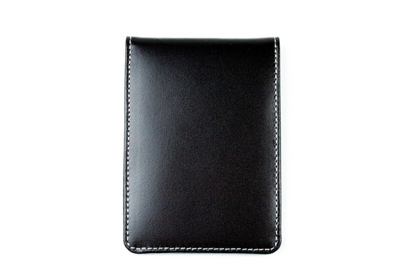 Kartenetui mit 24 Klarsichthüllen CAMBRIDGE Top Grain Rindspaltleder schwarz - RFID Protected