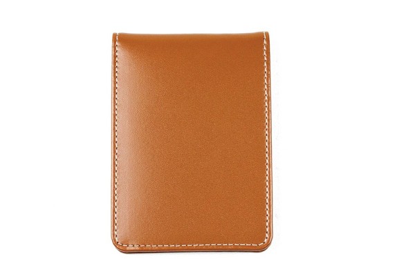 Kartenetui mit 24 Klarsichthüllen CAMBRIDGE Top Grain Rindspaltleder hellbraun - RFID Protected