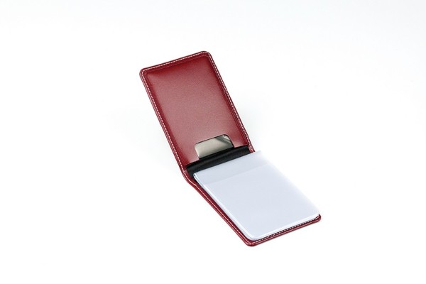 Kartenetui mit 24 Klarsichthüllen CAMBRIDGE Top Grain Rindspaltleder rot - RFID Protected