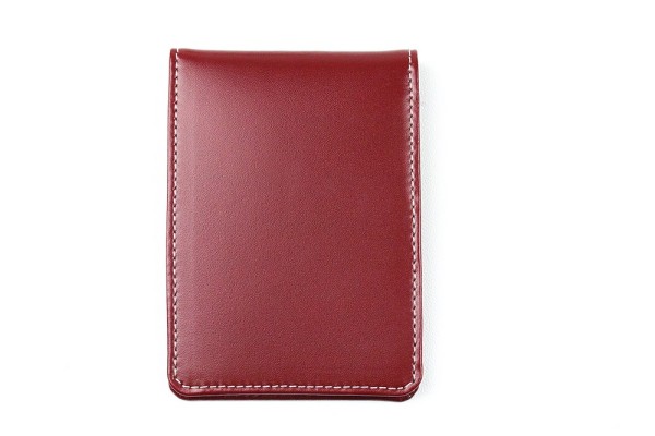 Kartenetui mit 24 Klarsichthüllen CAMBRIDGE Top Grain Rindspaltleder rot - RFID Protected