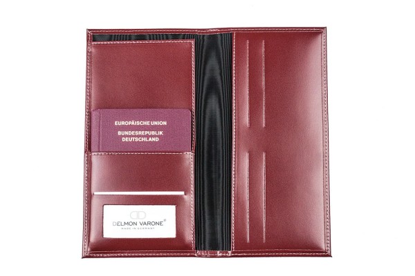 Reisebrieftasche CAMBRIDGE Top Grain Rindspaltleder rot - RFID Protected